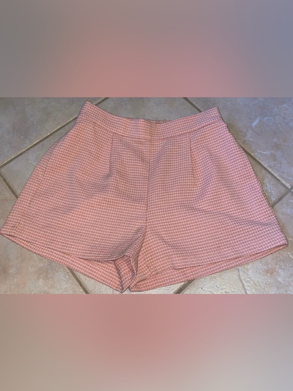 Gilly Hicks Anthropologie Women’s High Waist Rise Shorts Small Pink Plaid